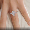 Load image into Gallery viewer, 2.0 CT Pear-Shaped Lab Grown Diamond Halo Engagement Ring
