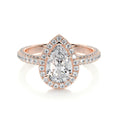 Load image into Gallery viewer, 2.0 CT Pear-Shaped Lab Grown Diamond Halo Engagement Ring
