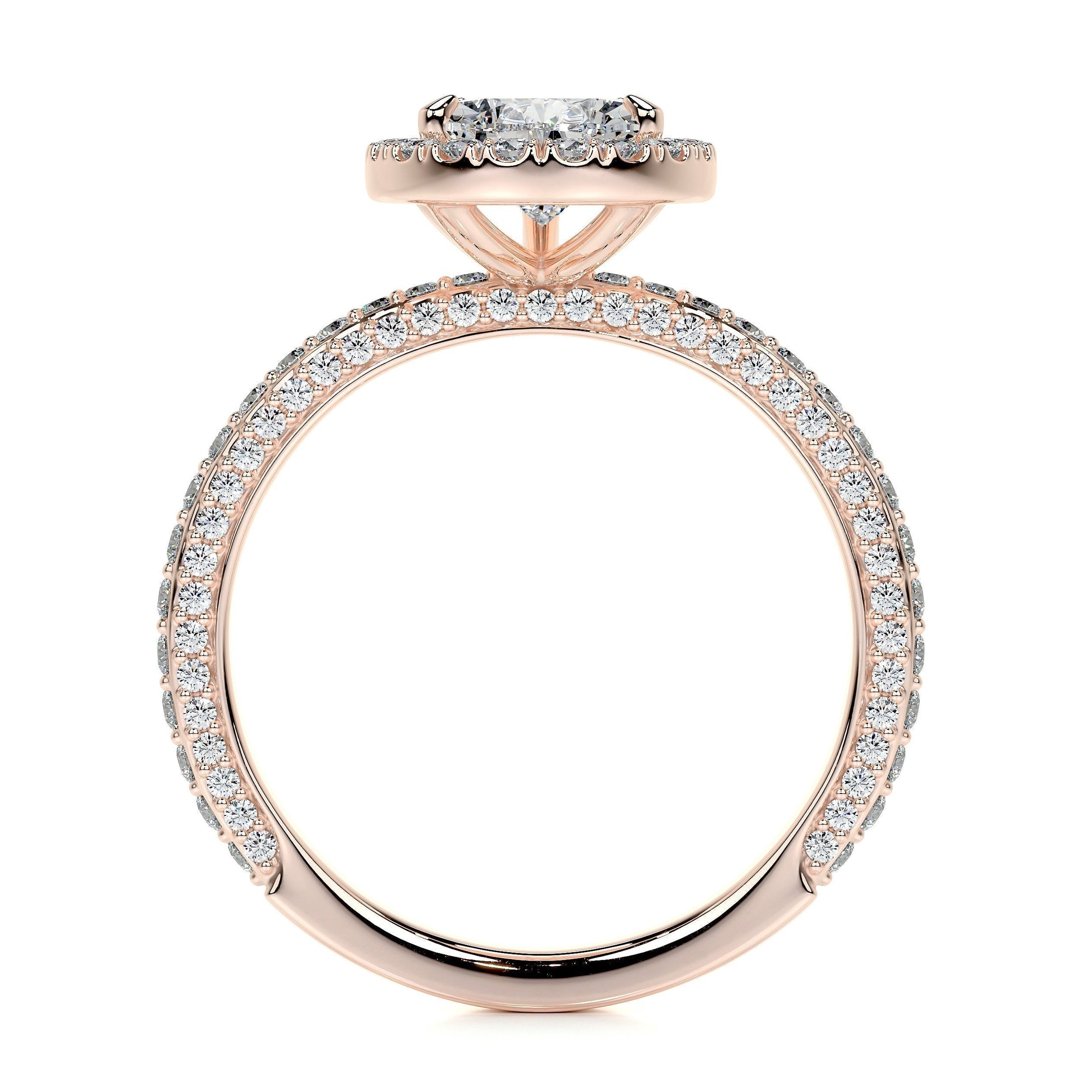 2.0 CT Pear-Shaped Lab Grown Diamond Halo Engagement Ring