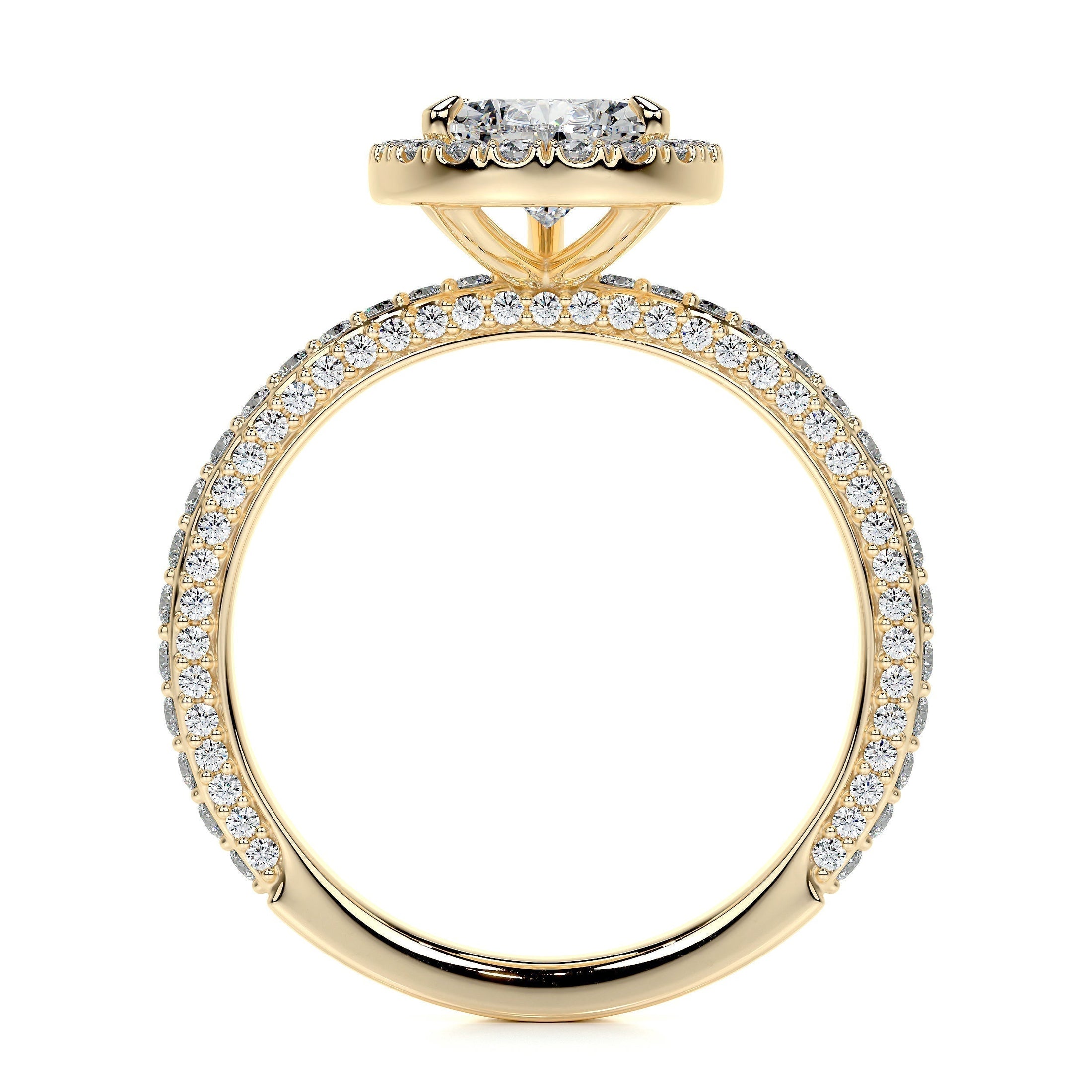 2.0 CT Pear-Shaped Lab Grown Diamond Halo Engagement Ring