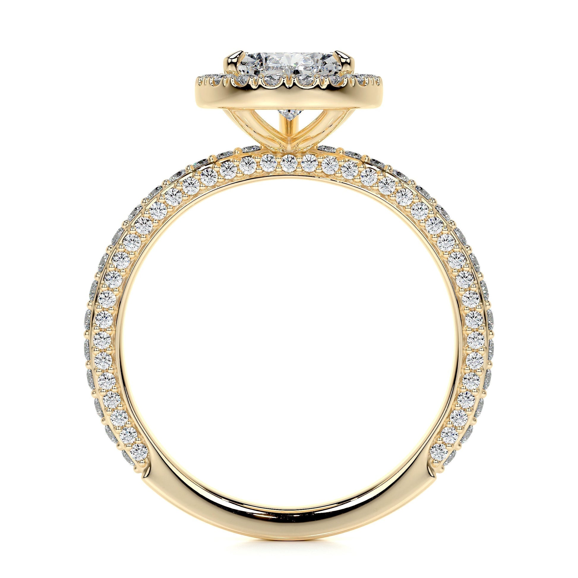 2.0 CT Pear Halo CVD F/VS2 Diamond Engagement Ring 10