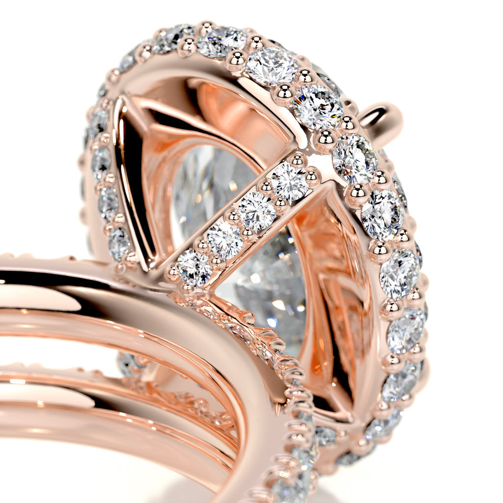2.0 CT Oval Lab Grown Diamond Halo Bridal Set 15