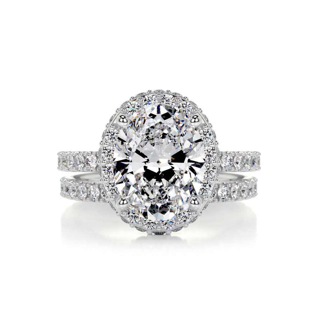 2.0 CT Oval Lab Grown Diamond Halo Bridal Set 1