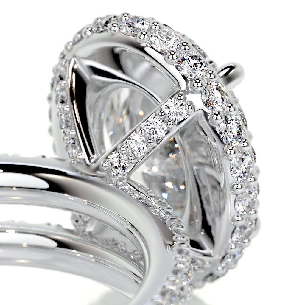 2.0 CT Oval Lab Grown Diamond Halo Bridal Set 3