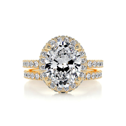 2.0 CT Oval Lab Grown Diamond Halo Bridal Set 7
