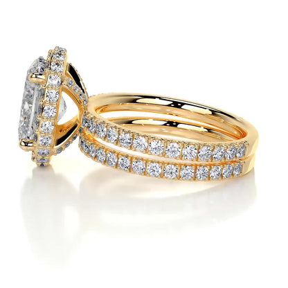 2.0 CT Oval Lab Grown Diamond Halo Bridal Set 11
