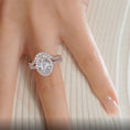 Load image into Gallery viewer, 2.0 CT Oval Lab Grown Diamond Halo Bridal Set
