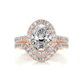 Load image into Gallery viewer, 2.0 CT Oval Lab Grown Diamond Halo Bridal Set
