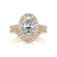 Load image into Gallery viewer, 2.0 CT Oval Lab Grown Diamond Halo Bridal Set
