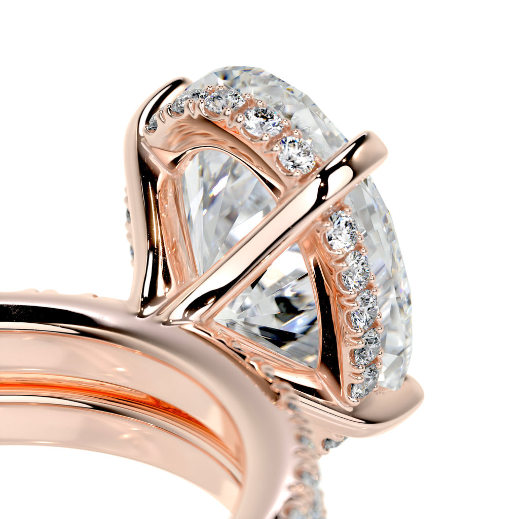 Elegance Defined: 3.0 CT Oval Lab Grown Diamond Hidden Halo Bridal Set 7