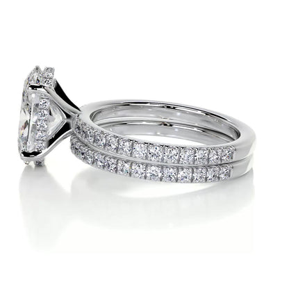 Elegance Defined: 3.0 CT Oval Lab Grown Diamond Hidden Halo Bridal Set 4