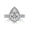 Load image into Gallery viewer, 2.0 CT Pear Lab Grown Diamond Halo Bridal Ring Set
