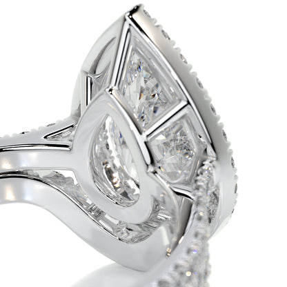 2.0 CT Pear Lab Grown Diamond Halo Bridal Ring Set 3