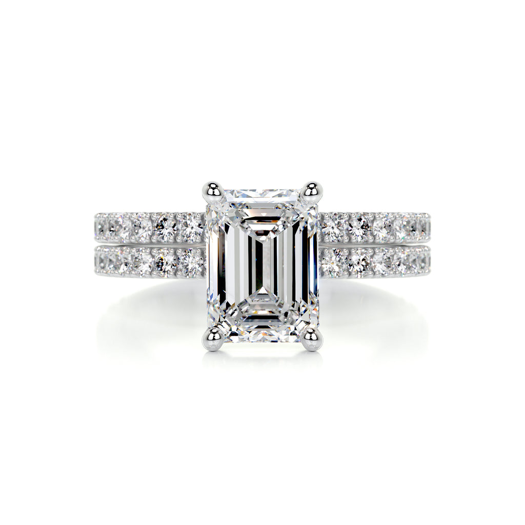 2.0 CT Emerald Cut Lab Grown Diamond Bridal Set