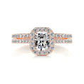 Load image into Gallery viewer, 1.0 CT Radiant Cut Lab Grown Diamond Halo Pave Bridal Ring Set
