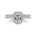 Load image into Gallery viewer, 1.0 CT Radiant Cut Lab Grown Diamond Halo Pave Bridal Ring Set
