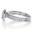 Load image into Gallery viewer, 1.0 CT Radiant Cut Lab Grown Diamond Halo Pave Bridal Ring Set
