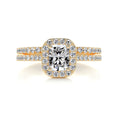 Load image into Gallery viewer, 1.0 CT Radiant Cut Lab Grown Diamond Halo Pave Bridal Ring Set
