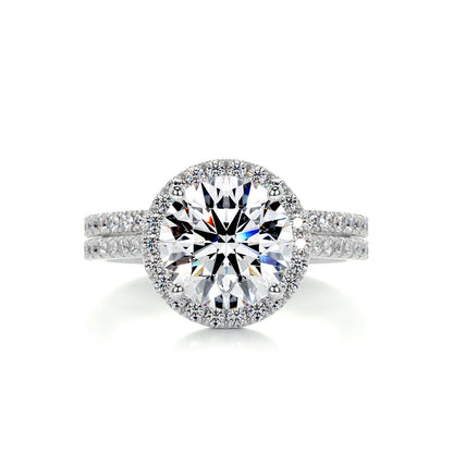 2.0 CT Round Lab Grown Diamond Halo Bridal Ring Set 1