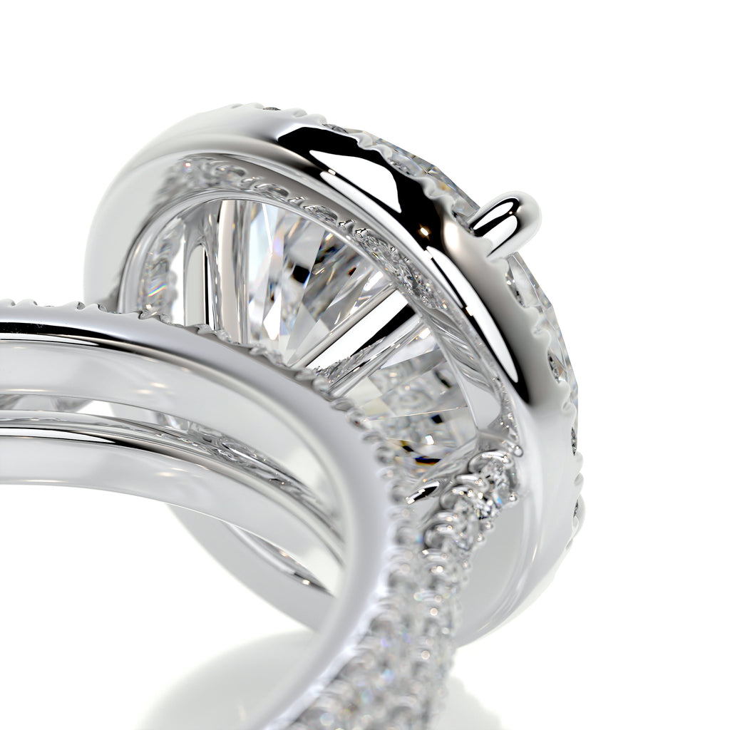2.0 CT Round Lab Grown Diamond Halo Bridal Ring Set 3