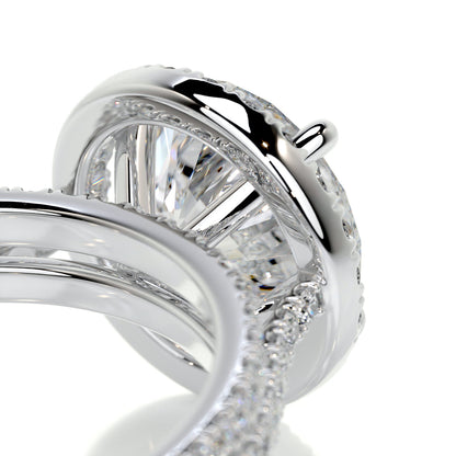 2.0 CT Round Lab Grown Diamond Halo Bridal Ring Set 3