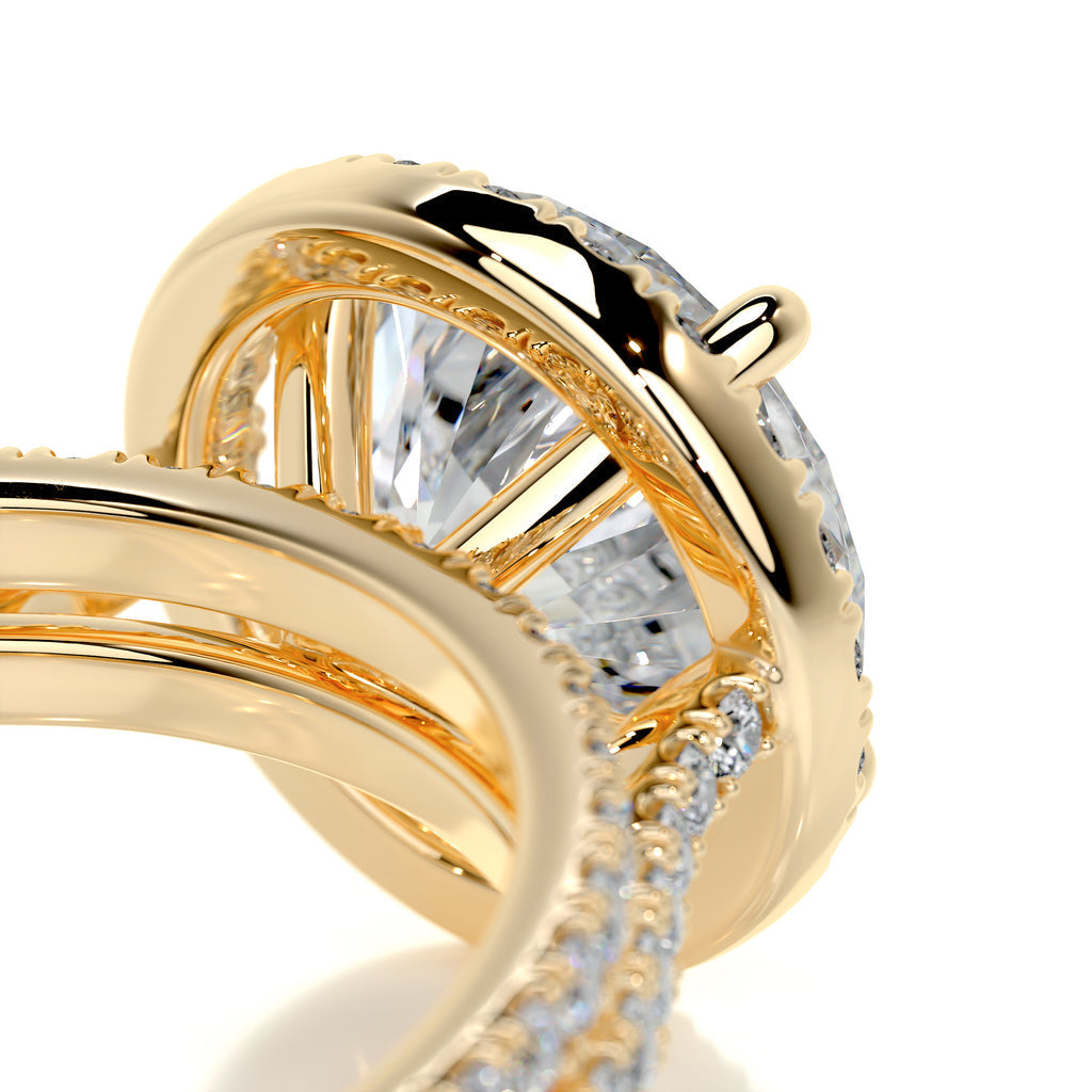2.0 CT Round Lab Grown Diamond Halo Bridal Ring Set 8