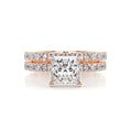 Load image into Gallery viewer, 1.50 CT Princess Cut Lab Grown Diamond Hidden Halo Bridal Ring Set
