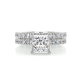 Load image into Gallery viewer, 1.50 CT Princess Cut Lab Grown Diamond Hidden Halo Bridal Ring Set
