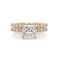 Load image into Gallery viewer, 1.50 CT Princess Cut Lab Grown Diamond Hidden Halo Bridal Ring Set
