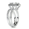 Load image into Gallery viewer, 1.05 CT Asscher Cut Lab Grown Diamond Halo Bridal Ring Set
