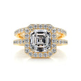 Load image into Gallery viewer, 1.05 CT Asscher Cut Lab Grown Diamond Halo Bridal Ring Set
