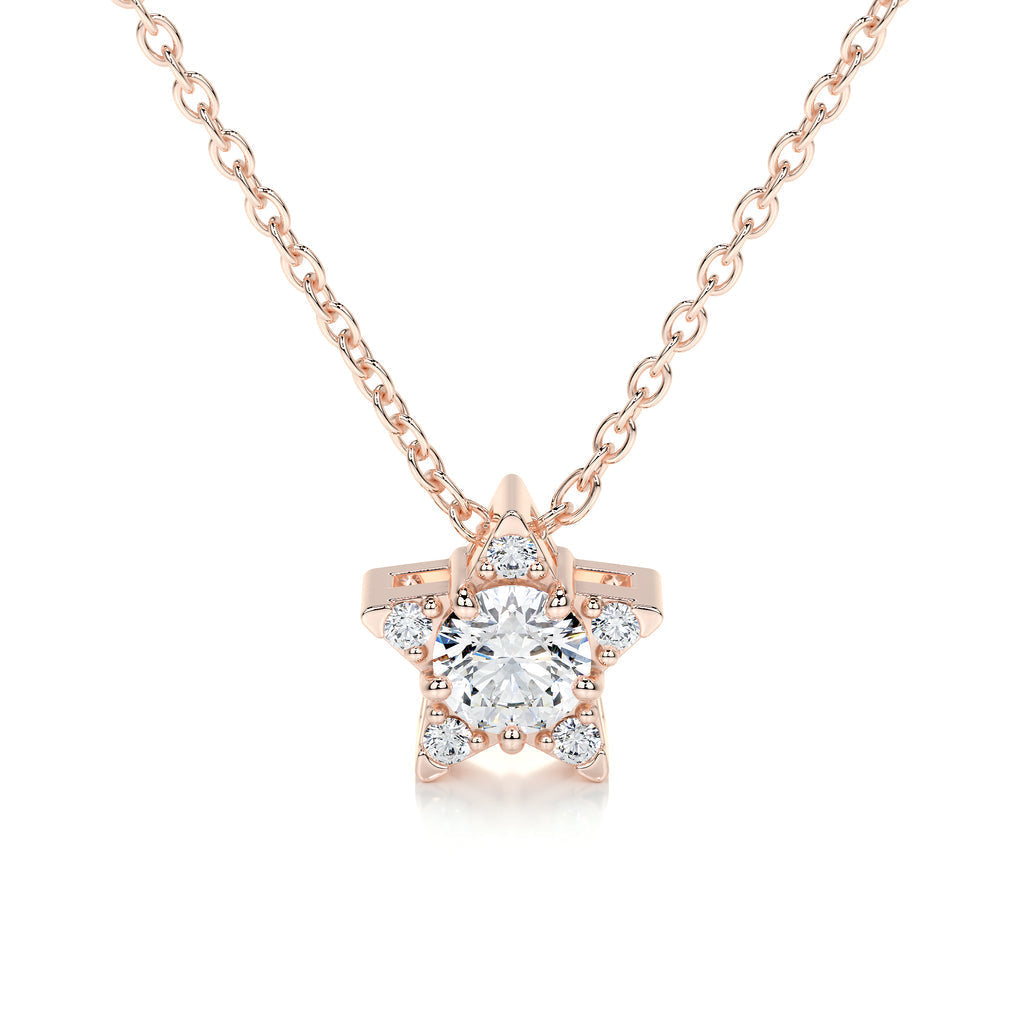 0.25 TCW Round Lab Grown Diamond Star Necklace 12