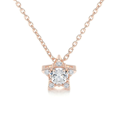 0.25 TCW Round Lab Grown Diamond Star Necklace 12