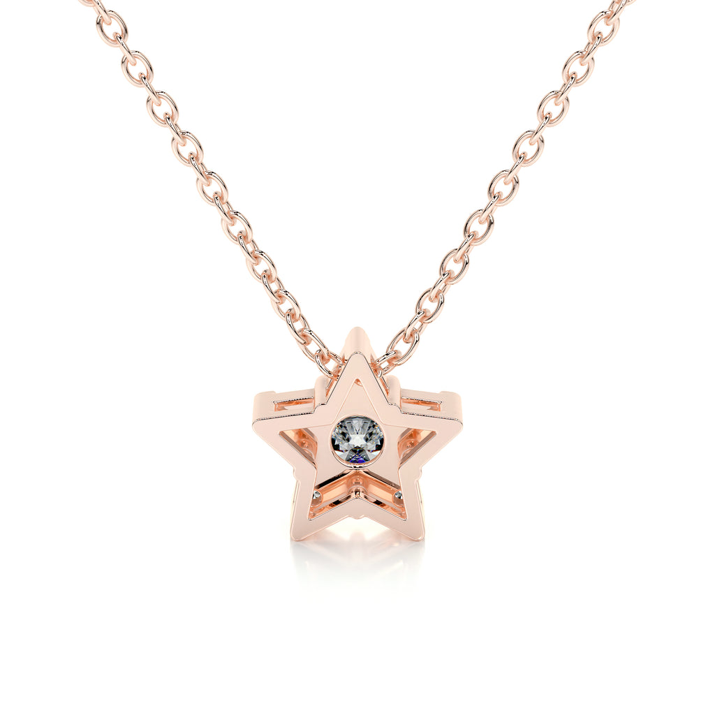 0.25 TCW Round Lab Grown Diamond Star Necklace 13