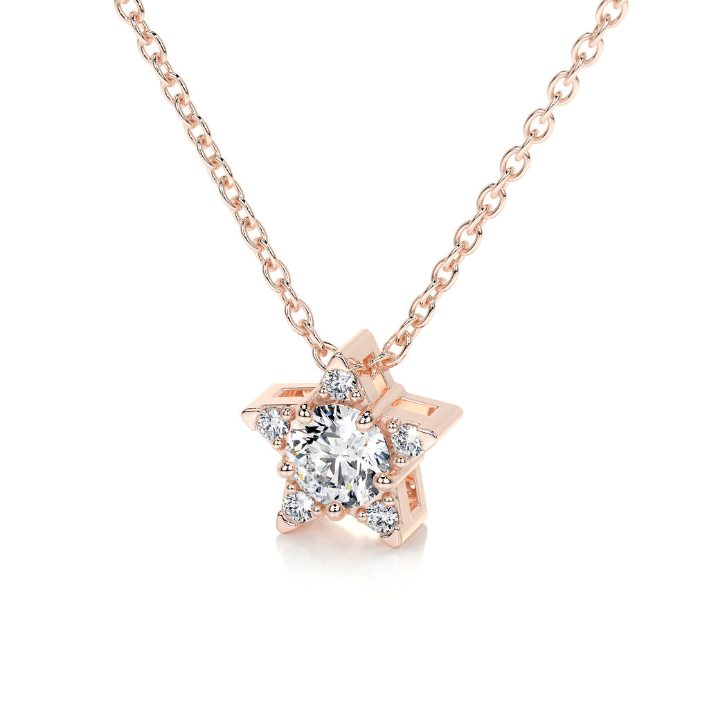 0.25 TCW Round Lab Grown Diamond Star Necklace