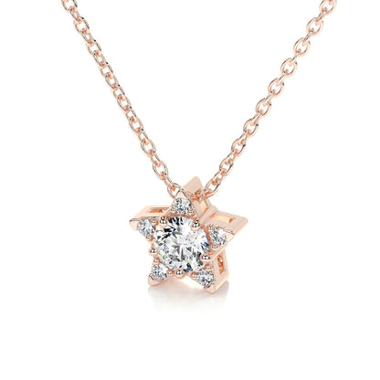 0.25 TCW Round Lab Grown Diamond Star Necklace 11