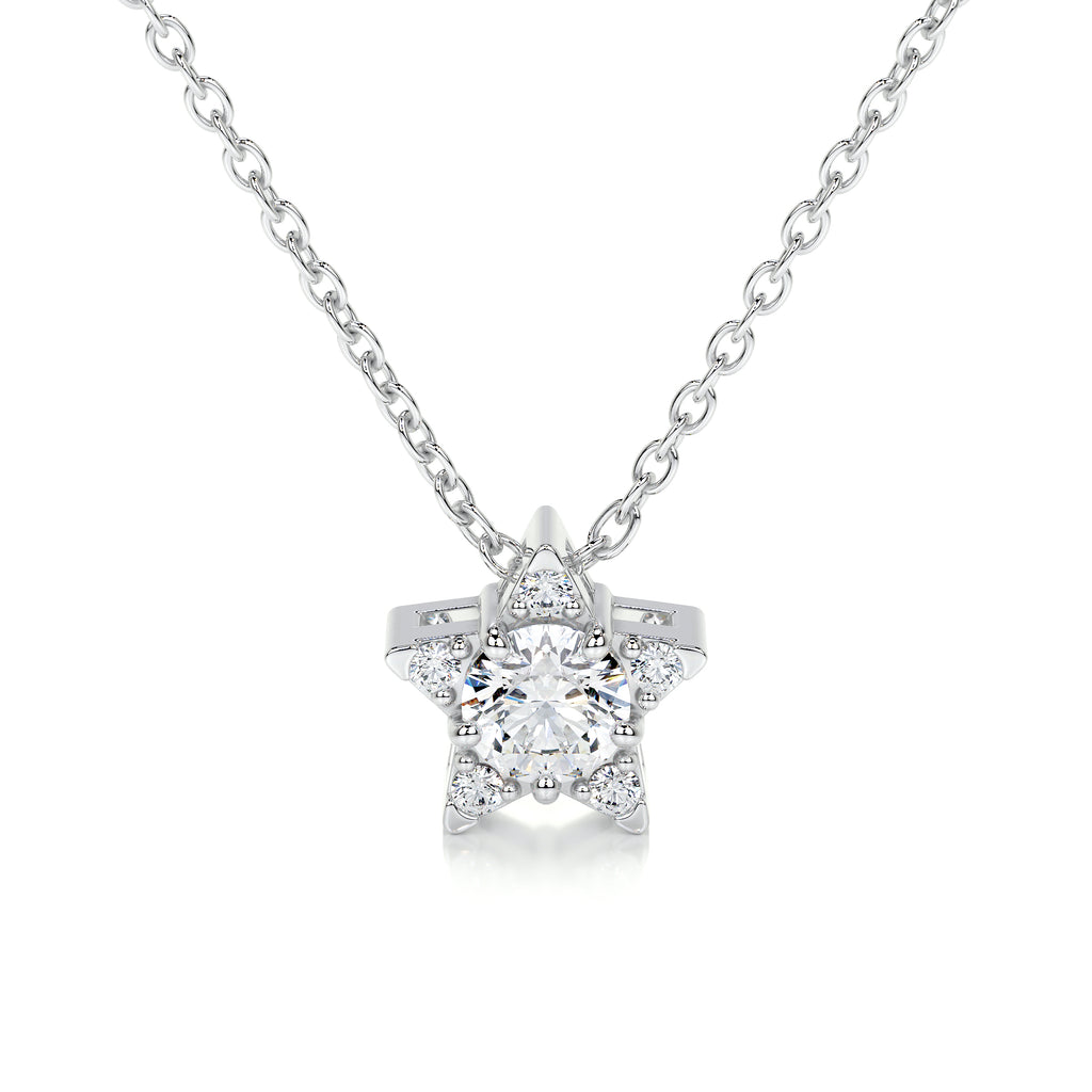 0.25 TCW Round Lab Grown Diamond Star Necklace