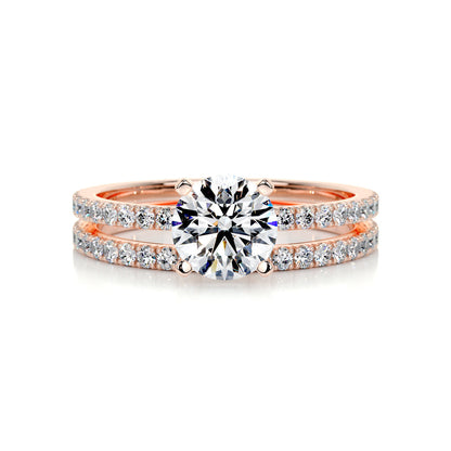 1.0 CT Round Lab-Grown Diamond Pave Bridal Set - Exquisite Elegance 11