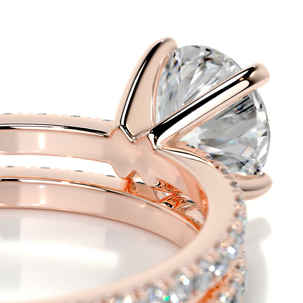 1.0 CT Round Lab-Grown Diamond Pave Bridal Set - Exquisite Elegance 13