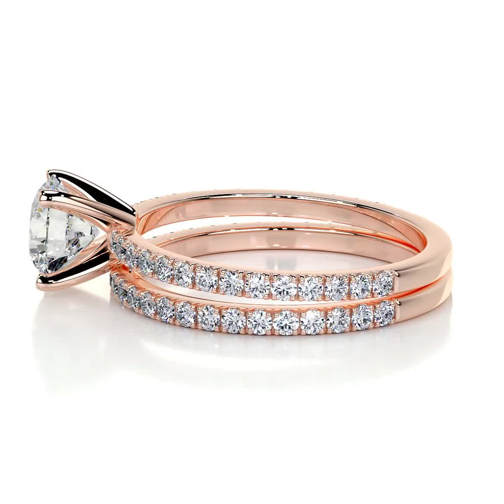 1.0 CT Round Lab-Grown Diamond Pave Bridal Set - Exquisite Elegance 14