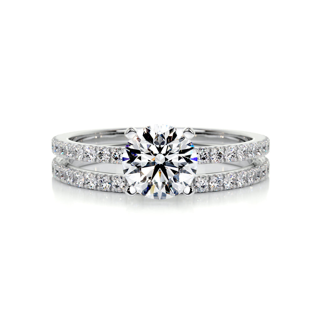 1.0 CT Round Lab-Grown Diamond Pave Bridal Set - Exquisite Elegance 1