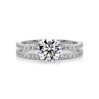 1.0 CT Round Lab-Grown Diamond Pave Bridal Set - Exquisite Elegance 1
