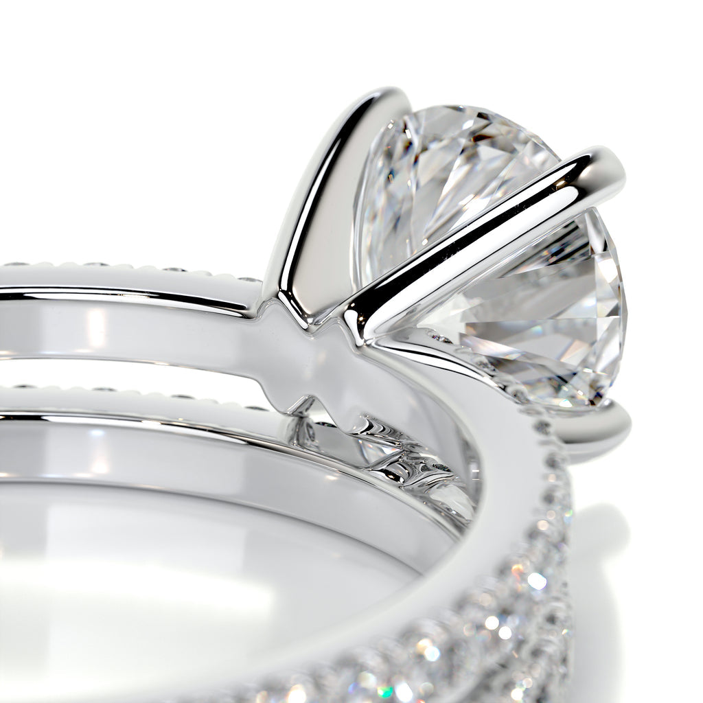 1.0 CT Round Lab-Grown Diamond Pave Bridal Set - Exquisite Elegance 3