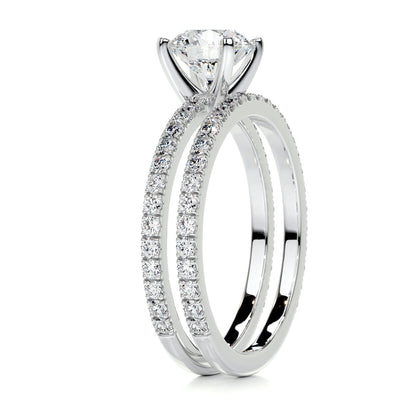 1.0 CT Round Lab-Grown Diamond Pave Bridal Set - Exquisite Elegance 5