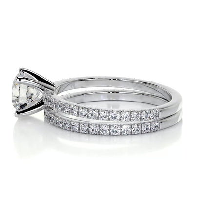 1.0 CT Round Lab-Grown Diamond Pave Bridal Set - Exquisite Elegance 4