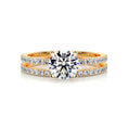 Load image into Gallery viewer, 1.0 CT Round Lab-Grown Diamond Pave Bridal Set - Exquisite Elegance
