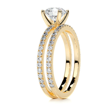 1.0 CT Round Lab-Grown Diamond Pave Bridal Set - Exquisite Elegance 10