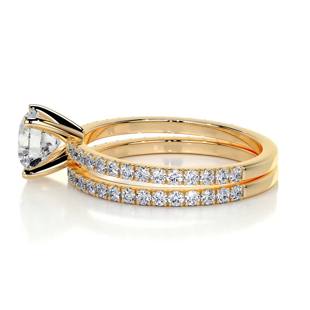 1.0 CT Round Lab-Grown Diamond Pave Bridal Set - Exquisite Elegance 9