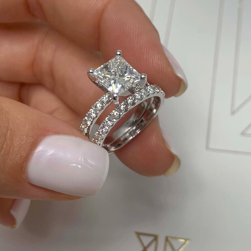 Radiant 2.0 CT Princess Cut Lab Grown Diamond Bridal Set