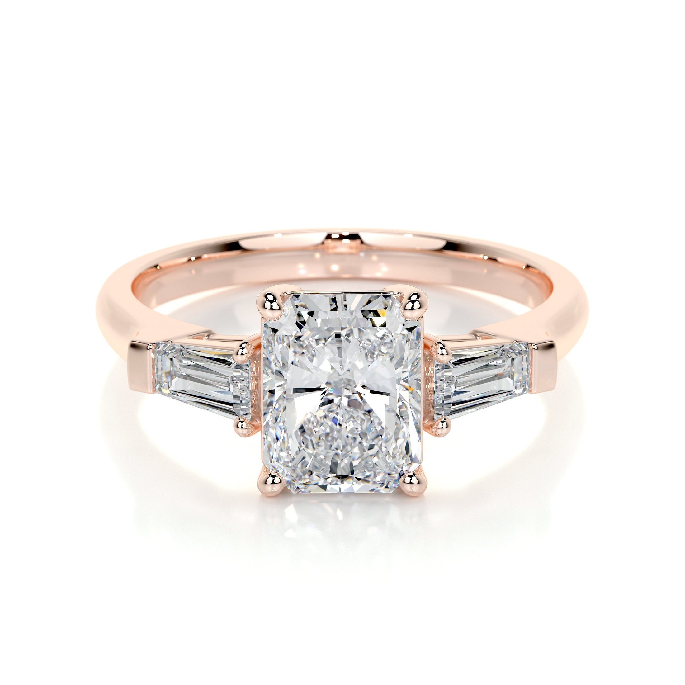 1.50 CT Radiant Cut Lab Grown Diamond Three-Stone Engagement Ring